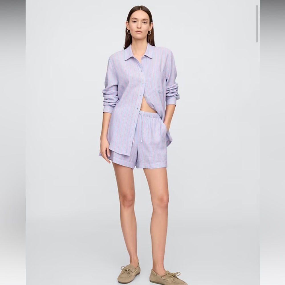 Striped Linen Blend Set